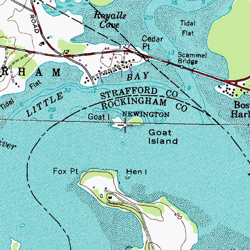Topographic Map of Goat Island, NH