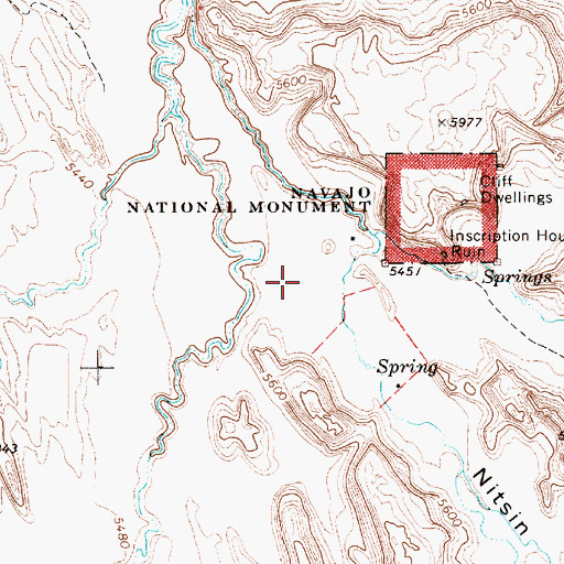 Topographic Map of Nitsin Canyon, AZ