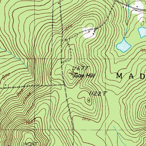 Topographic Map of Goe Hill, NH