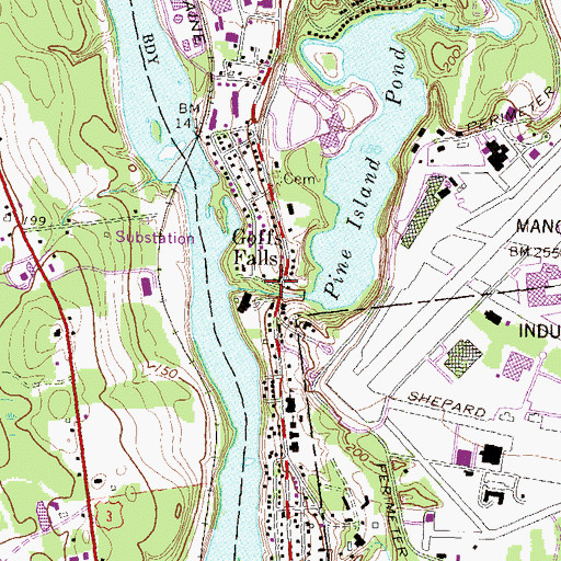 Topographic Map of Goffs Falls, NH