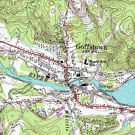 Topographic Map of Goffstown, NH