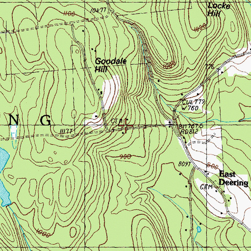 Topographic Map of Goodale Cemetery, NH