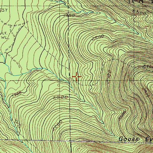 Topographic Map of Goose Eye Trail, NH