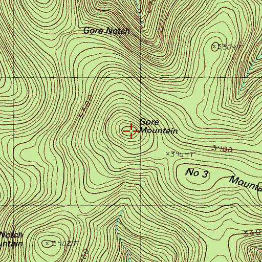 Topographic Map of Gore Mountain, NH