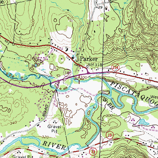 Topographic Map of Gorham Brook, NH