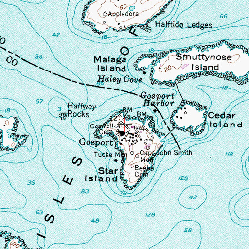 Topographic Map of Gosport, NH