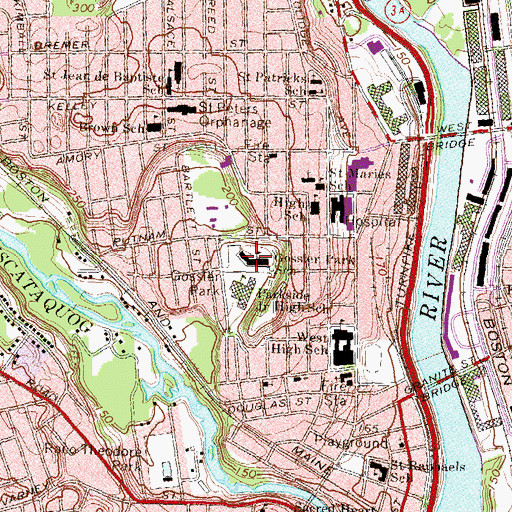 Topographic Map of Gossler Park School, NH