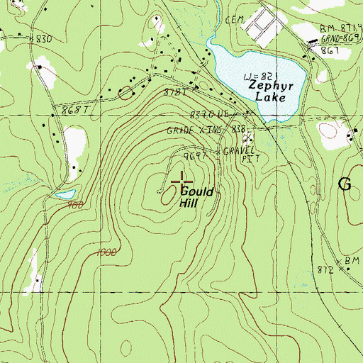 Topographic Map of Gould Hill, NH
