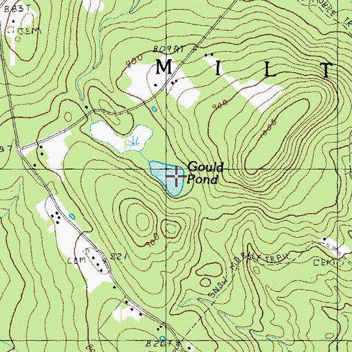 Topographic Map of Gould Pond, NH