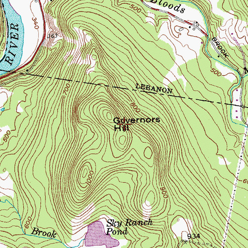 Topographic Map of Governors Hill, NH