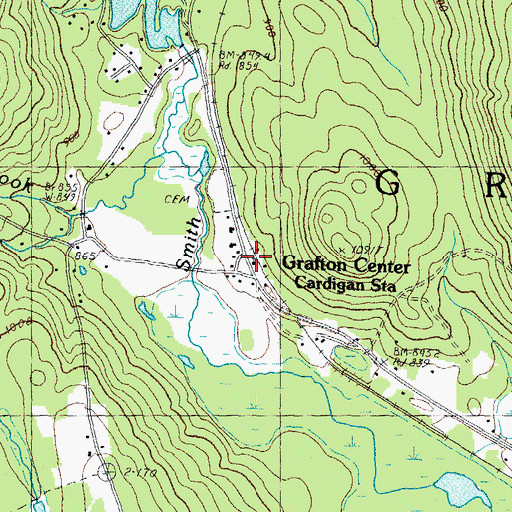 Topographic Map of Grafton Center, NH