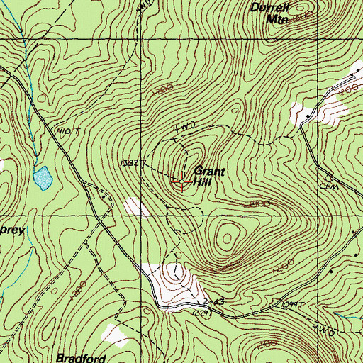 Topographic Map of Grant Hill, NH