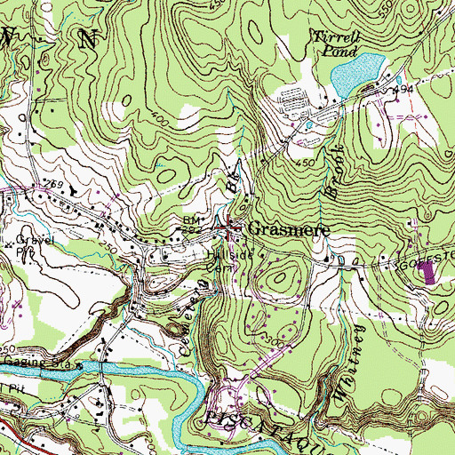 Topographic Map of Grasmere, NH