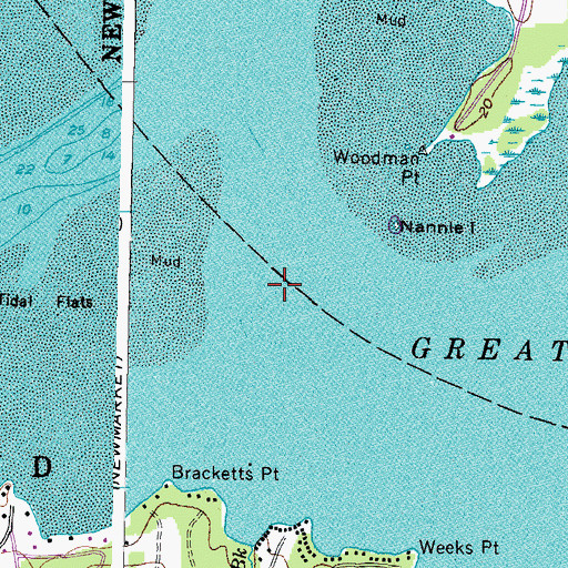 Topographic Map of Great Bay, NH