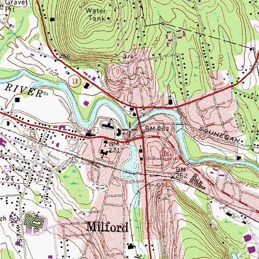 Topographic Map of Great Brook, NH