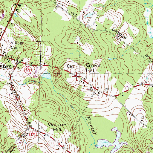 Topographic Map of Great Hill, NH