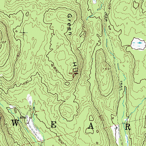 Topographic Map of Green Hill, NH