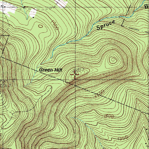 Topographic Map of Green Hill, NH