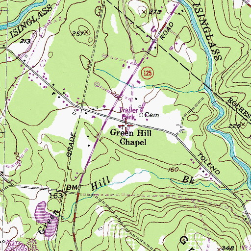 Topographic Map of Green Hill Chapel, NH