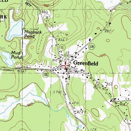 Topographic Map of Greenfield, NH