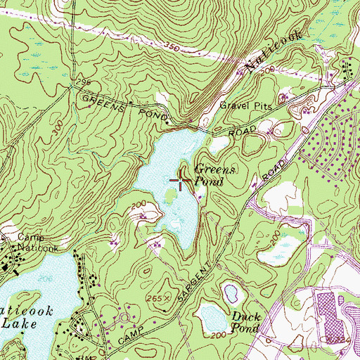 Topographic Map of Greens Pond, NH