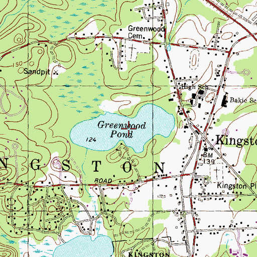Topographic Map of Greenwood Pond, NH