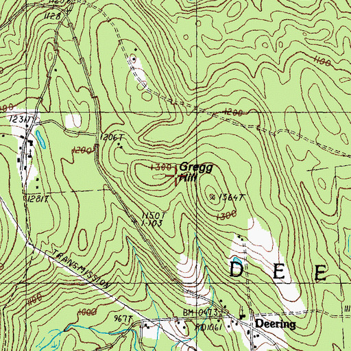 Topographic Map of Gregg Hill, NH
