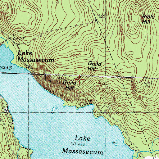 Topographic Map of Guild Hill, NH