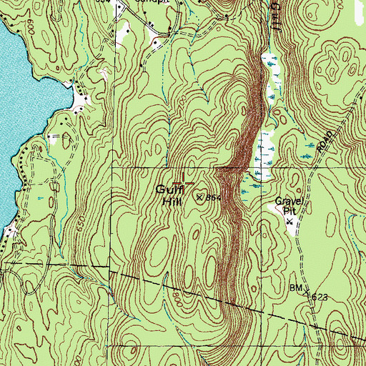Topographic Map of Gulf Hill, NH