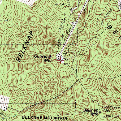 Topographic Map of Gunstock Mountain, NH
