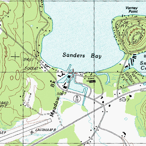Topographic Map of Gunstock River, NH