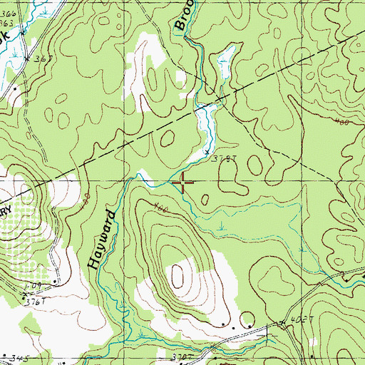 Topographic Map of Hackett Brook, NH