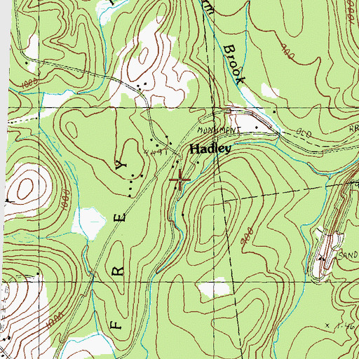 Topographic Map of Hadley, NH