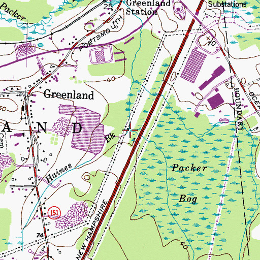 Topographic Map of Haines Brook, NH