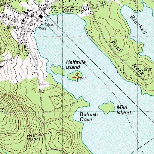 Topographic Map of Halfmile Island, NH