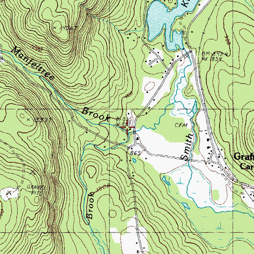 Topographic Map of Halfmoon Pond Brook, NH