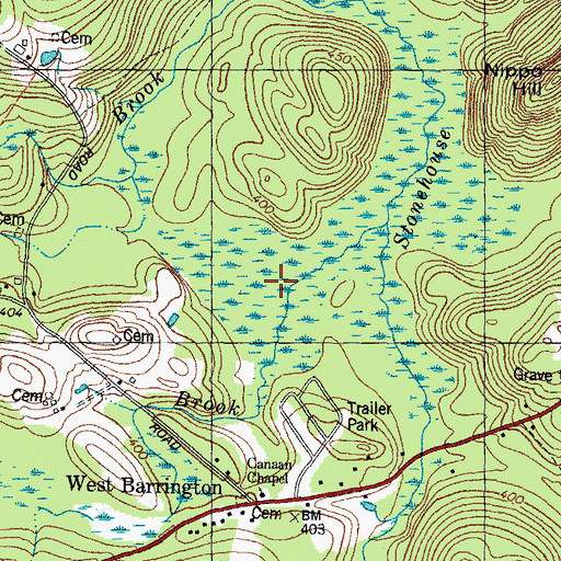 Topographic Map of Hall Brook, NH