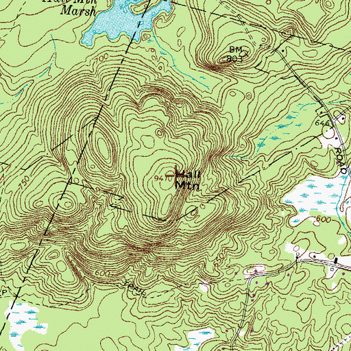Topographic Map of Hall Mountain, NH