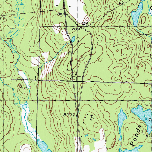 Topographic Map of Ham Cemetery, NH