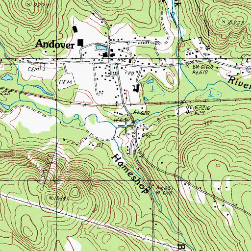 Topographic Map of Hameshop Brook, NH