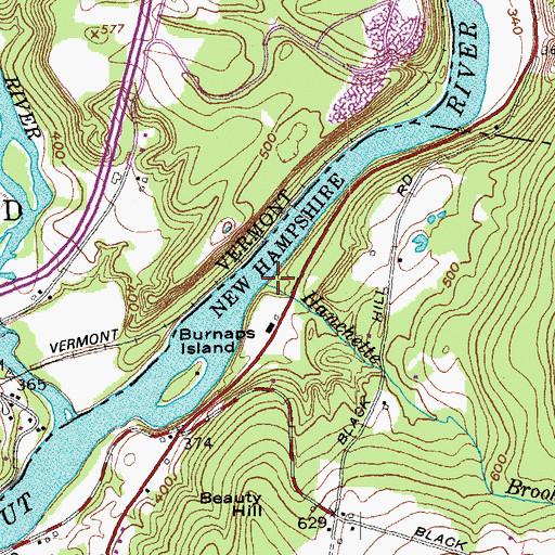 Topographic Map of Hanchetts Brook, NH