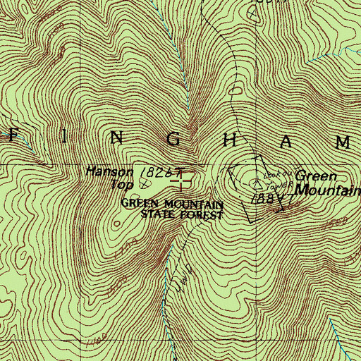 Topographic Map of Hanson Top, NH