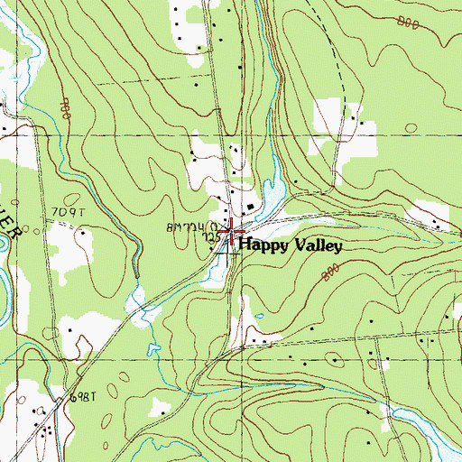 Topographic Map of Happy Valley, NH