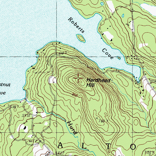 Topographic Map of Hardhead Hill, NH