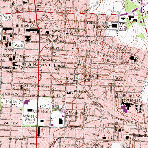 Topographic Map of Harriman Park, NH