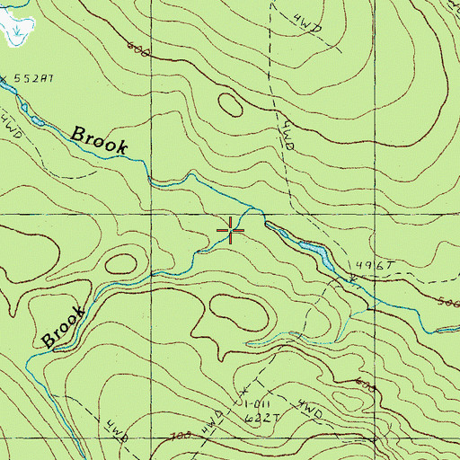 Topographic Map of Hart Brook, NH