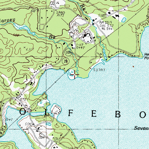 Topographic Map of Harvey Brook, NH