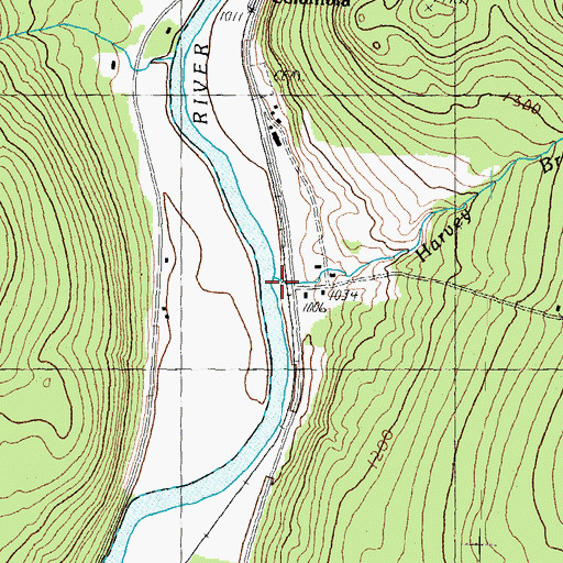 Topographic Map of Harvey Brook, NH
