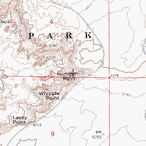 Topographic Map of Nizhoni Point, AZ