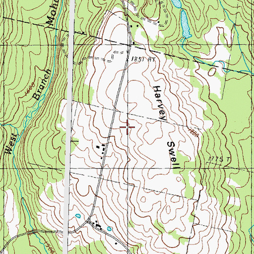 Topographic Map of Harvey Swell, NH